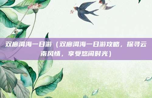 双廊洱海一日游(双廊洱海一日游攻略,探寻云南风情,享受悠闲时光)