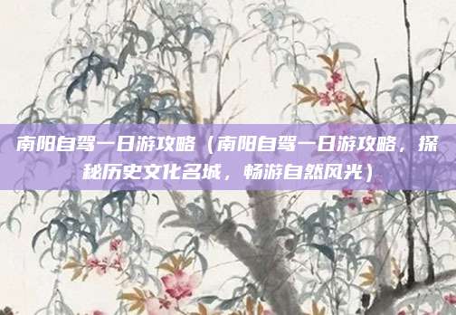 南阳自驾一日游攻略(南阳自驾一日游攻略,探秘历史文化名城,畅游自然风光)