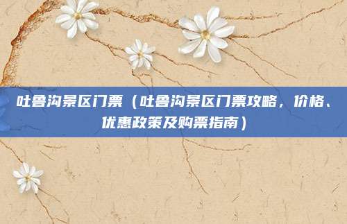 吐鲁沟景区门票(吐鲁沟景区门票攻略,价格、优惠政策及购票指南)