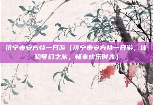 济宁泰安方特一日游(济宁泰安方特一日游,体验梦幻之旅,畅享欢乐时光)