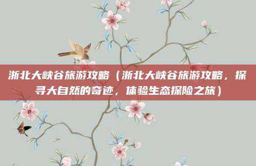 浙北大峡谷旅游攻略(浙北大峡谷旅游攻略,探寻大自然的奇迹,体验生态探险之旅)