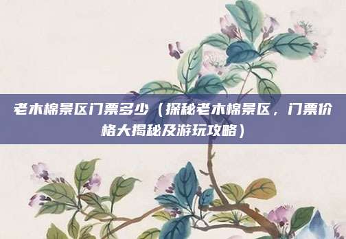 老木棉景区门票多少(探秘老木棉景区,门票价格大揭秘及游玩攻略)