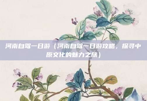 河南自驾一日游（河南自驾一日游攻略，探寻中原文化的魅力之旅）