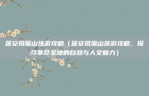 延安凤凰山旅游攻略(延安凤凰山旅游攻略,探寻革命圣地的自然与人文魅力)