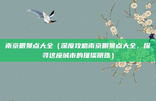 南京眼景点大全(深度攻略南京眼景点大全,探寻这座城市的璀璨明珠)
