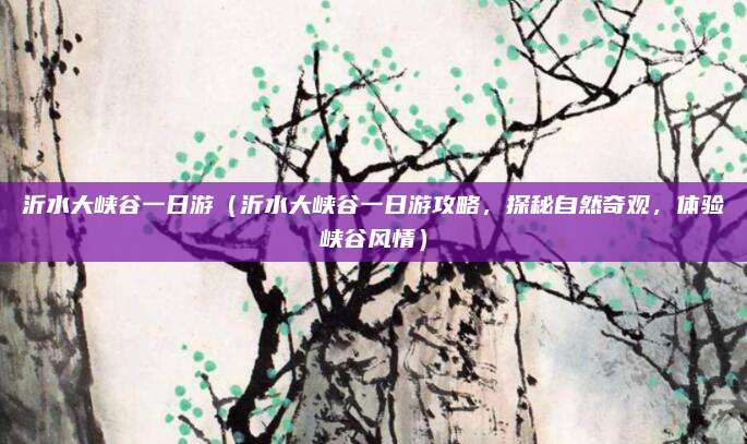 沂水大峡谷一日游（沂水大峡谷一日游攻略，探秘自然奇观，体验峡谷风情）