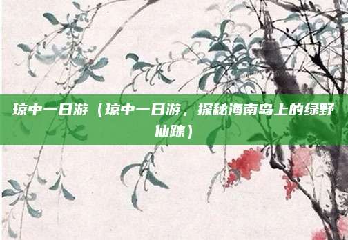 琼中一日游(琼中一日游,探秘海南岛上的绿野仙踪)