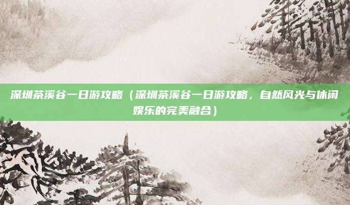 深圳茶溪谷一日游攻略(深圳茶溪谷一日游攻略,自然风光与休闲娱乐的完美融合)