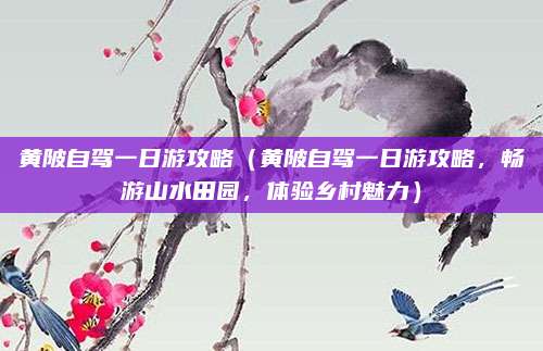 黄陂自驾一日游攻略(黄陂自驾一日游攻略,畅游山水田园,体验乡村魅力)