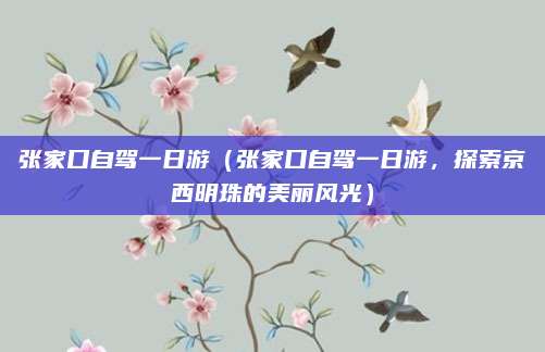 张家口自驾一日游(张家口自驾一日游,探索京西明珠的美丽风光)