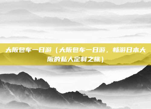 大阪包车一日游(大阪包车一日游,畅游日本大阪的私人定制之旅)