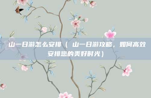 崀山一日游怎么安排(崀山一日游攻略,如何高效安排您的美好时光)
