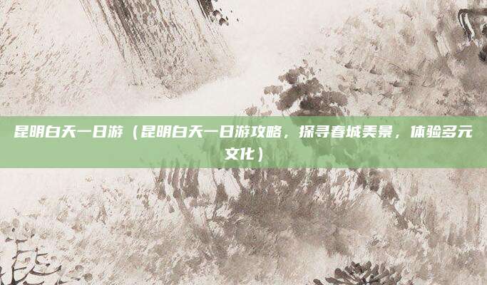 昆明白天一日游(昆明白天一日游攻略,探寻春城美景,体验多元文化)
