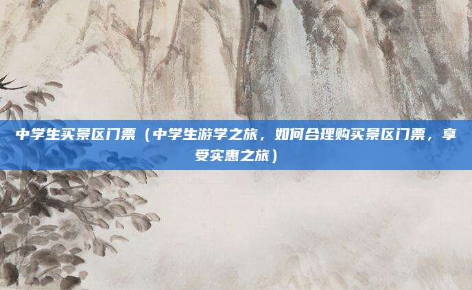 中学生买景区门票（中学生游学之旅，如何合理购买景区门票，享受实惠之旅）