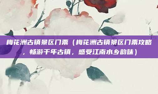 梅花洲古镇景区门票（梅花洲古镇景区门票攻略，畅游千年古镇，感受江南水乡韵味）