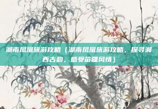 湖南凤凰旅游攻略（湖南凤凰旅游攻略，探寻湘西古韵，感受苗疆风情）