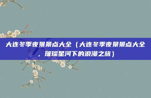 大连冬季夜景景点大全（大连冬季夜景景点大全，璀璨星河下的浪漫之旅）