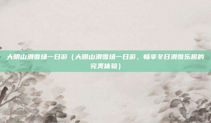 大明山滑雪场一日游(大明山滑雪场一日游,畅享冬日滑雪乐趣的完美体验)