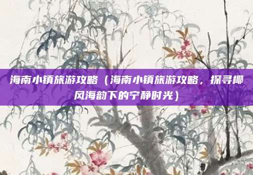 海南小镇旅游攻略(海南小镇旅游攻略,探寻椰风海韵下的宁静时光)