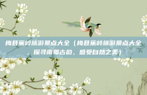 梅县蕉岭旅游景点大全（梅县蕉岭旅游景点大全，探寻南粤古韵，感受自然之美）