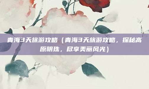 青海3天旅游攻略（青海3天旅游攻略，探秘高原明珠，尽享美丽风光）