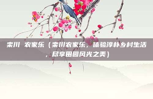 栾川 农家乐(栾川农家乐,体验淳朴乡村生活,尽享田园风光之美)