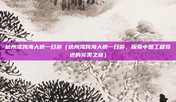 杭州湾跨海大桥一日游（杭州湾跨海大桥一日游，探索中国工程奇迹的完美之旅）