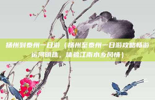 扬州到泰州一日游（扬州至泰州一日游攻略畅游运河明珠，体验江南水乡风情）