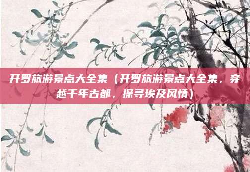 开罗旅游景点大全集(开罗旅游景点大全集,穿越千年古都,探寻埃及风情)
