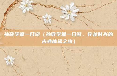 孙敬学堂一日游(孙敬学堂一日游,穿越时光的古典体验之旅)