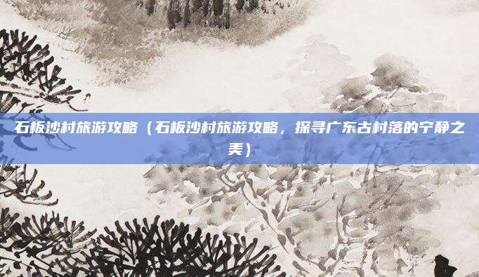 石板沙村旅游攻略(石板沙村旅游攻略,探寻广东古村落的宁静之美)