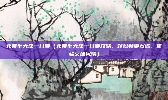 北京至天津一日游(北京至天津一日游攻略,轻松畅游双城,体验京津风情)