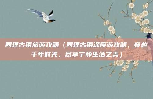同理古镇旅游攻略(同理古镇深度游攻略,穿越千年时光,尽享宁静生活之美)