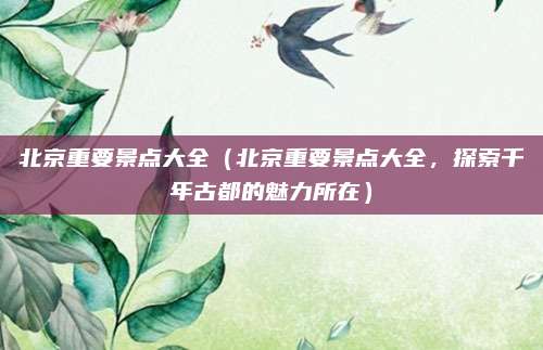 北京重要景点大全(北京重要景点大全,探索千年古都的魅力所在)