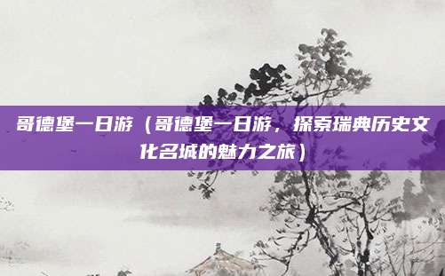 哥德堡一日游(哥德堡一日游,探索瑞典历史文化名城的魅力之旅)