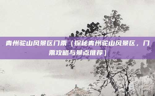 青州驼山风景区门票（探秘青州驼山风景区，门票攻略与景点推荐）
