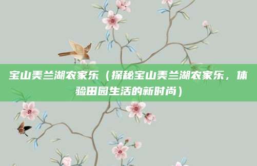 宝山美兰湖农家乐（探秘宝山美兰湖农家乐，体验田园生活的新时尚）