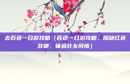 去百色一日游攻略（百色一日游攻略，探秘红色故都，体验壮乡风情）
