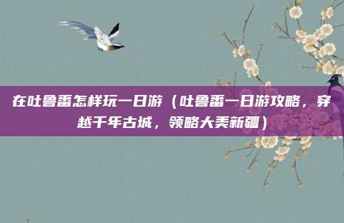 在吐鲁番怎样玩一日游（吐鲁番一日游攻略，穿越千年古城，领略大美新疆）