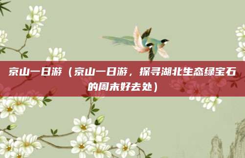 京山一日游(京山一日游,探寻湖北生态绿宝石的周末好去处)