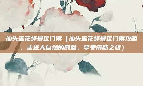 汕头莲花峰景区门票(汕头莲花峰景区门票攻略,走进大自然的殿堂,享受清新之旅)