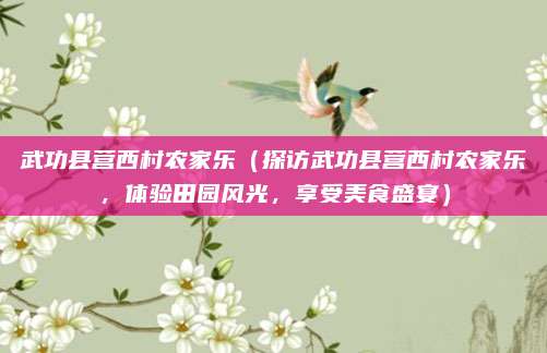 武功县营西村农家乐(探访武功县营西村农家乐,体验田园风光,享受美食盛宴)