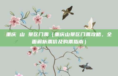 重庆 山 景区门票(重庆山景区门票攻略,全面解析票价及购票指南)