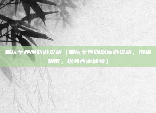 重庆至昆明旅游攻略(重庆至昆明深度游攻略,山水相依,探寻西南秘境)