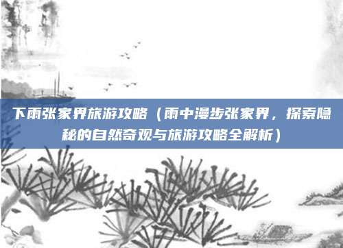 下雨张家界旅游攻略(雨中漫步张家界,探索隐秘的自然奇观与旅游攻略全解析)