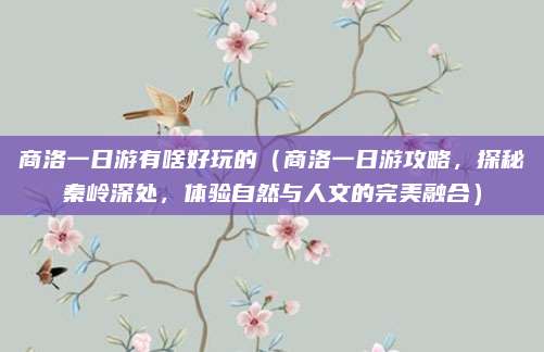 商洛一日游有啥好玩的(商洛一日游攻略,探秘秦岭深处,体验自然与人文的完美融合)