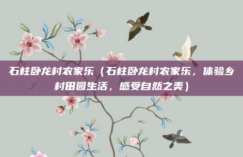 石柱卧龙村农家乐(石柱卧龙村农家乐,体验乡村田园生活,感受自然之美)