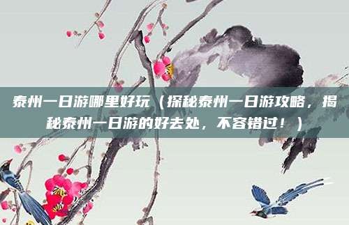 泰州一日游哪里好玩(探秘泰州一日游攻略,揭秘泰州一日游的好去处,不容错过!)