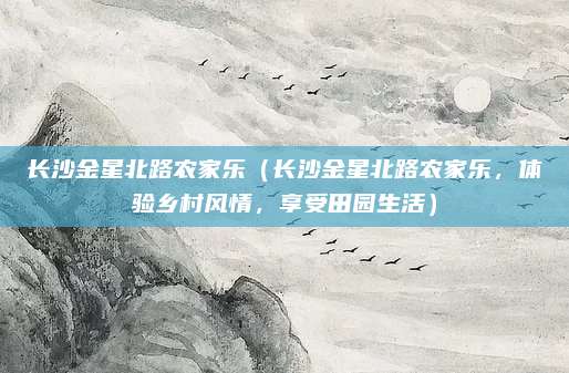 长沙金星北路农家乐(长沙金星北路农家乐,体验乡村风情,享受田园生活)
