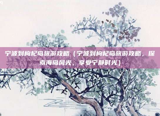 宁波到枸杞岛旅游攻略(宁波到枸杞岛旅游攻略,探索海岛风光,享受宁静时光)